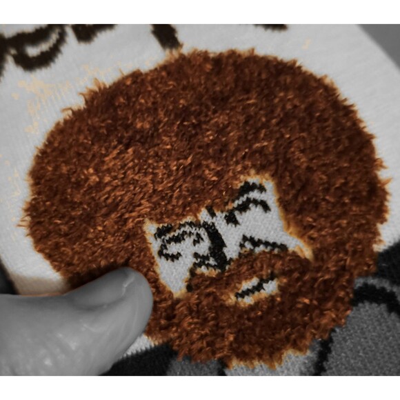 Bob Ross Joy Of Painting Socks Soft Fluffy Hair! NWT - Picture 1 of 3